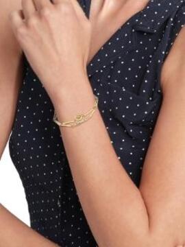 Pulsera TOMMY dorada doble plaquitas
