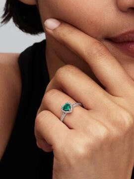 Anillo PANDORA Corazón Elevado Verde
