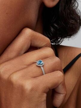 Anillo PANDORA Corazón Elevado Azul