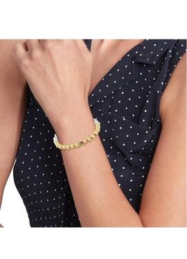 Pulsera TOMMY elastica bolas dorada y perlas