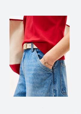 Pulsera TOMMY anillas cuadra dorada circulo centro