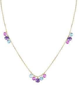 Collar LUXENTER Dorado con Circonita Multicolor