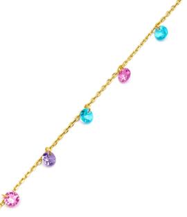 Pulsera LUXENTER Dorada Cuelgan Circonitas Multicolor