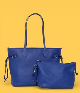 Shopper AGATHA azul klein asas hombro