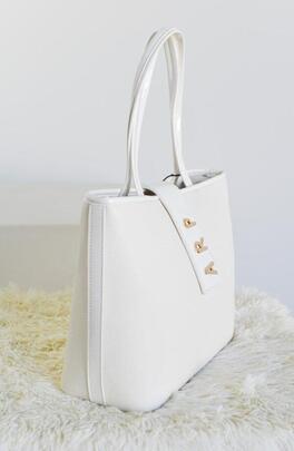 Shopper AGATHA  blanco logo tira solapa