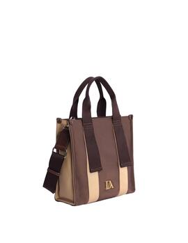 Bolso DON ALGODON naylon cuadrado bicolor