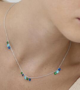 Collar LUXENTER Cuelgan Circonitas Multicolor