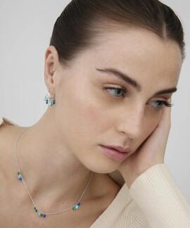 Collar LUXENTER Cuelgan Circonitas Multicolor