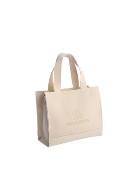 Bolso DON ALGODON cuadradado asas tela efecto punto