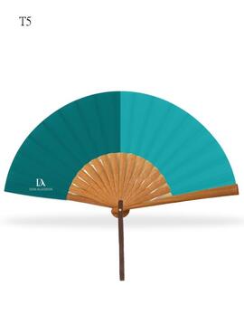 Abanico DON ALGODON madera tela bicolor