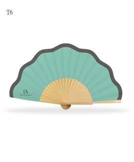 Abanico DON ALGODON madera tela ondas bicolor