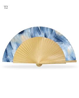 Abanico DON ALGODON madera roble estampado colores