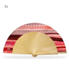 Abanico DON ALGODON madera roble estampado colores