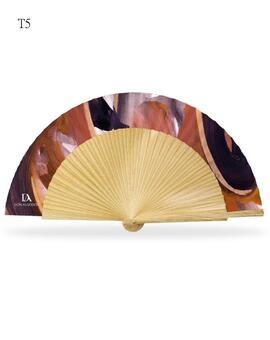 Abanico DON ALGODON madera roble estampado colores