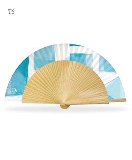 Abanico DON ALGODON madera roble estampado colores