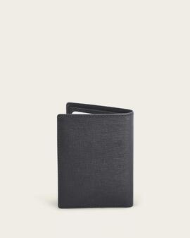 Cartera DON ALGODON Gael vertical piel negra rugosa