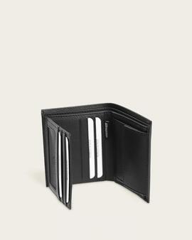 Cartera DON ALGODON Matteo vertical piel negra logo esquina