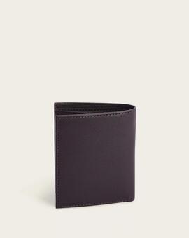 Cartera DON ALGODON Matteo vertical piel marron logo esquina