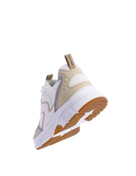 Deportiva DON ALGODON Irina beig con detalles camel y azul