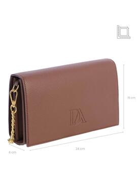 Bandolera DON ALGODON Marbella lisa solapa logo grabado