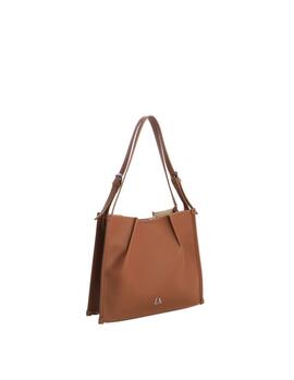 Shopper DON ALGODON Lucca camel 2 asas hombro