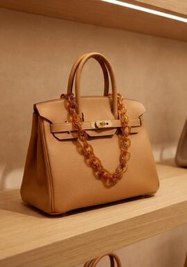 Collar PEPORI corto eslavones carey cuerno marron