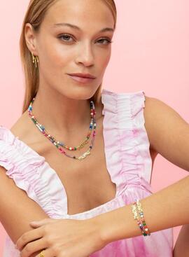 Pulsera LUXENTER Cristal Multicolor MAMA dorado