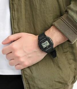 Casi reloj silicona caja cuadrada digital negro