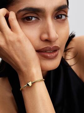 Pulsera PANDORA Cierre Corazón Facetado Grabable