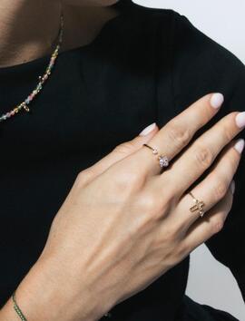 Anillo LUXENTER Alsion Trebol Circonita Amatista