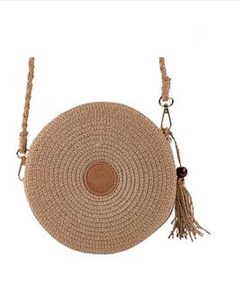 Bandolera LOIS Borah rafia redonda flor delante