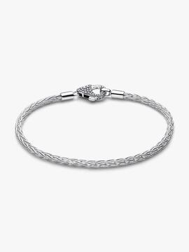 Pulsera PANDORA moments cadena espiga con cierre pave
