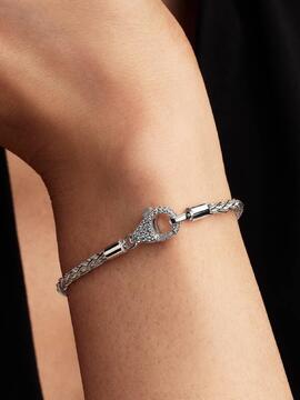 Pulsera PANDORA moments cadena espiga con cierre pave