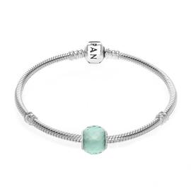 Charm PANDORA en plata de ley facetado verde agua 