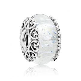 Charm PANDORA cristal de Murano Blanco Iridiscente