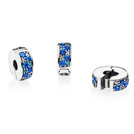 Clip PANDORA en  Elegancia Brillante Mosaico Azul 