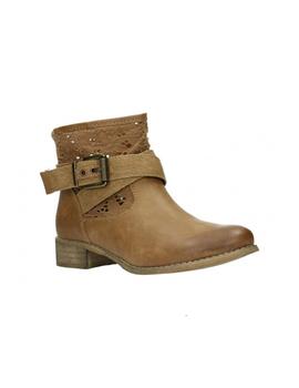 Botines LOIS Flowers camel mujer
