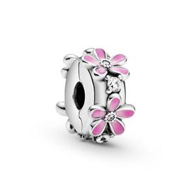 Clip PANDORA  plata Margaritas Rosas