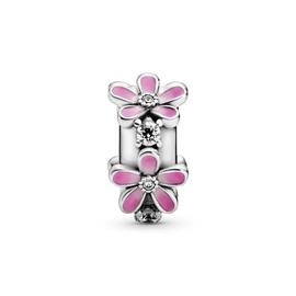 Clip PANDORA  plata Margaritas Rosas