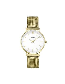 Reloj CLUSE Minuit Mesh White-Gold