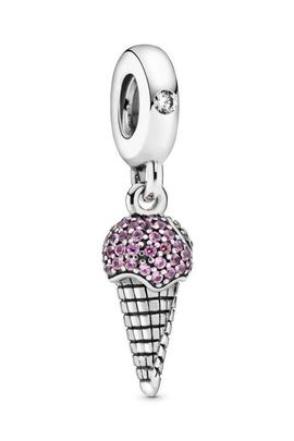 Charm PANDORA plata Cono de Helado en pavé